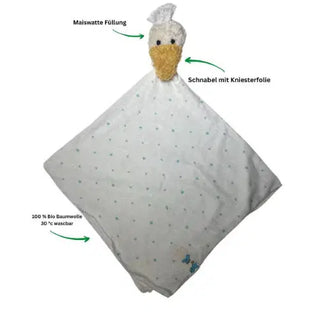 Weiches Schmusetuch in Gänseform aus Bio-Baumwolle – handgemachtes Kuscheltuch für Babys von PAT & PATTY