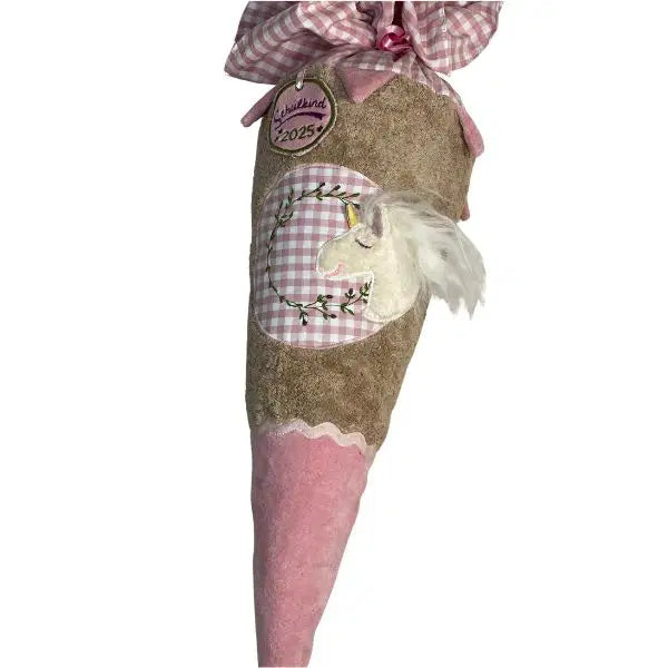 Unicorn School Cone Organic Plush – Handmade, 26×70 cm, with Cuddly Cushion — Ansicht 6