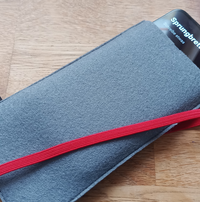 Felt Sleeve X23 Grey – Handcrafted Wool Felt with Red Safety Strap — Ansicht 2