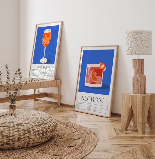 Drinks Light Blue – Set of 2 Prints | Fine Art Print Set