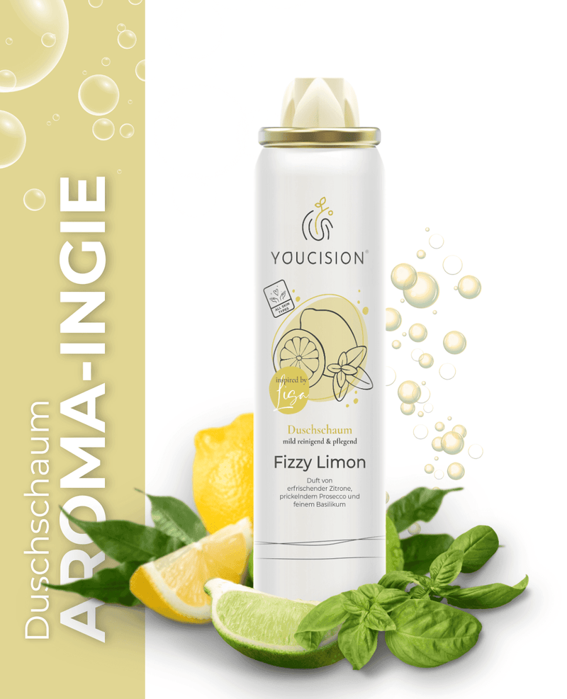 YOUCISION® Fizzy Lemon Shower Foam 75 ml – Burst of Freshness with Aloe Vera & Olive Oil — YOUCISION