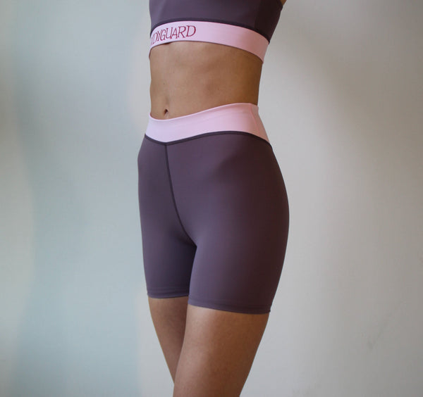 Oban Shorts – Purple Gray/Rose | ECONYL® | High-Rise
