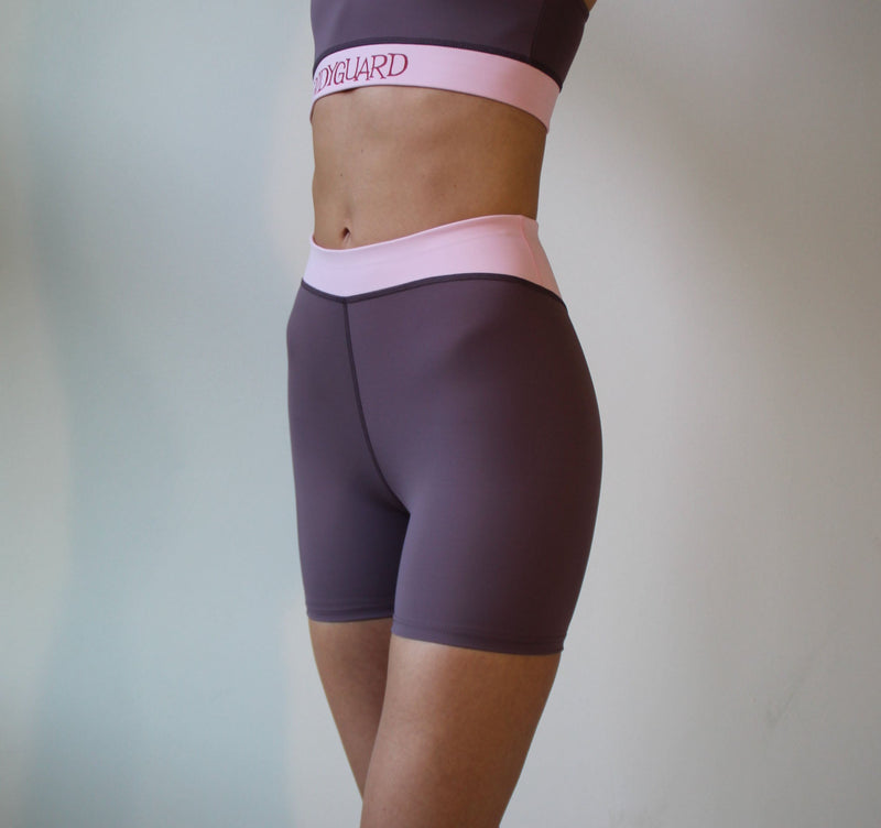 Oban Shorts – Purple Gray/Rose | ECONYL® | High-Rise — Ansicht 2