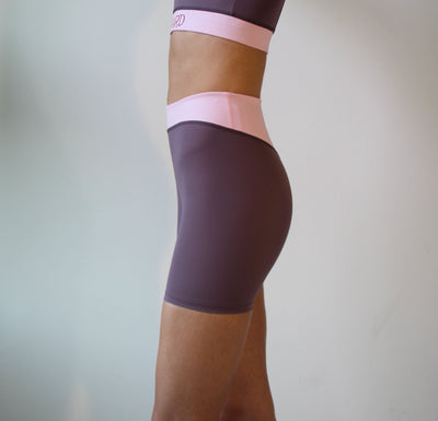 Oban Shorts – Purple Gray/Rose | ECONYL® | High-Rise