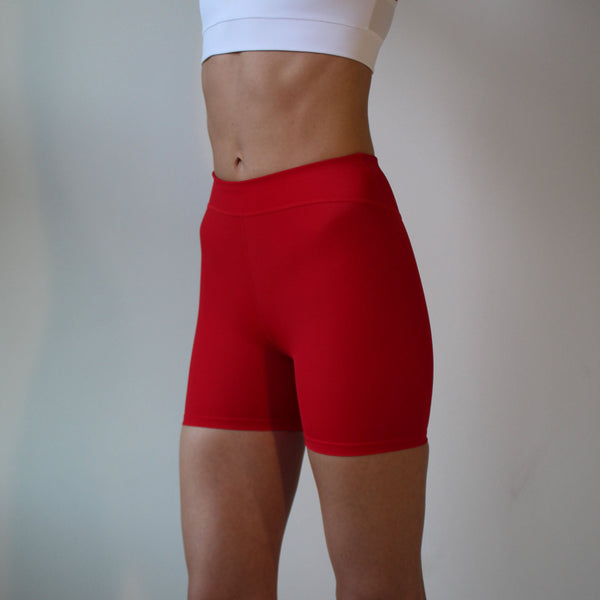 Oban Shorts Rot High Waist Funktionelles Design Nachhaltiges ECONYL