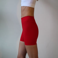 Oban Shorts Rot High Waist Funktionelles Design Nachhaltiges ECONYL — Ansicht 3
