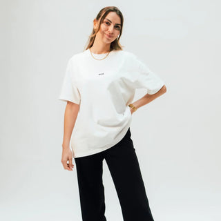 arrel – Unisex Oversized T-Shirt in Weiß | 100 % Bio-Baumwolle | Pre-washed | Made in Portugal