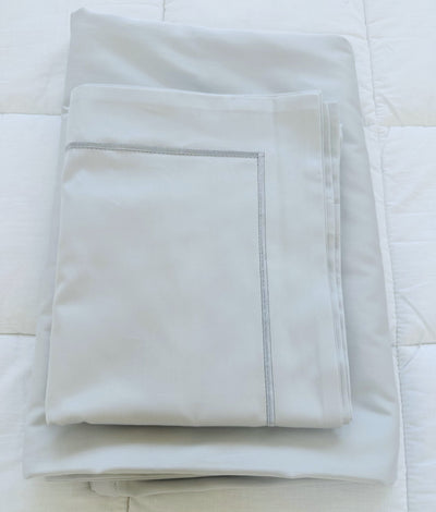 Bettwäsche-Set Uni Silver – 100 % mercerisierte Baumwolle, 300 TC, bügelleicht