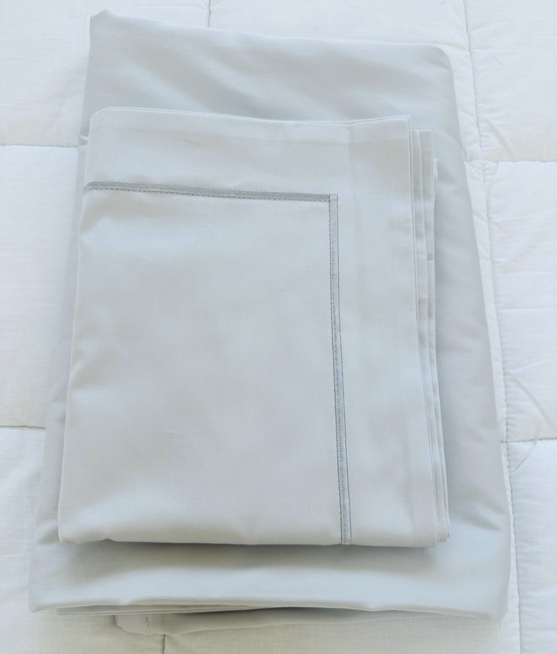 Bettwäsche-Set Uni Silver – 100 % mercerisierte Baumwolle, 300 TC, bügelleicht — Ansicht 4