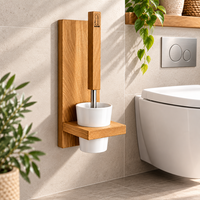 Toilettenbürstenhalter LARA aus Eichenholz – Wandmontage, handgefertigt — Ansicht 12