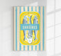 Smoked Sardines Striped Art Print – Fine Art Canvas Retro Küstendeko