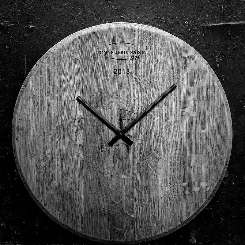Viini Kello Wanduhr Weinfassdeckel Eichenholz handgefertigt Made in Germany — Ansicht 19