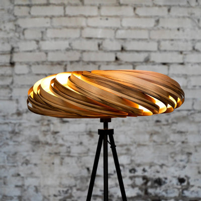 Veneria Floor Lamp Amber Tree Wood 70cm Handmade