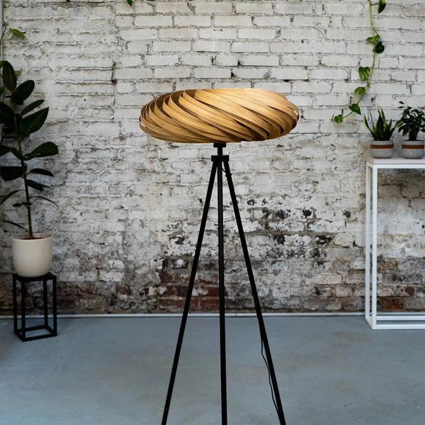 Veneria Floor Lamp Oak Wood 60cm Handmade Warm Light