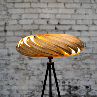 Veneria Floor Lamp Oak Wood 60cm Handmade Warm Light