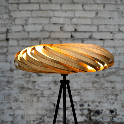Veneria Floor Lamp Oak Wood 70cm Handmade Warm Light