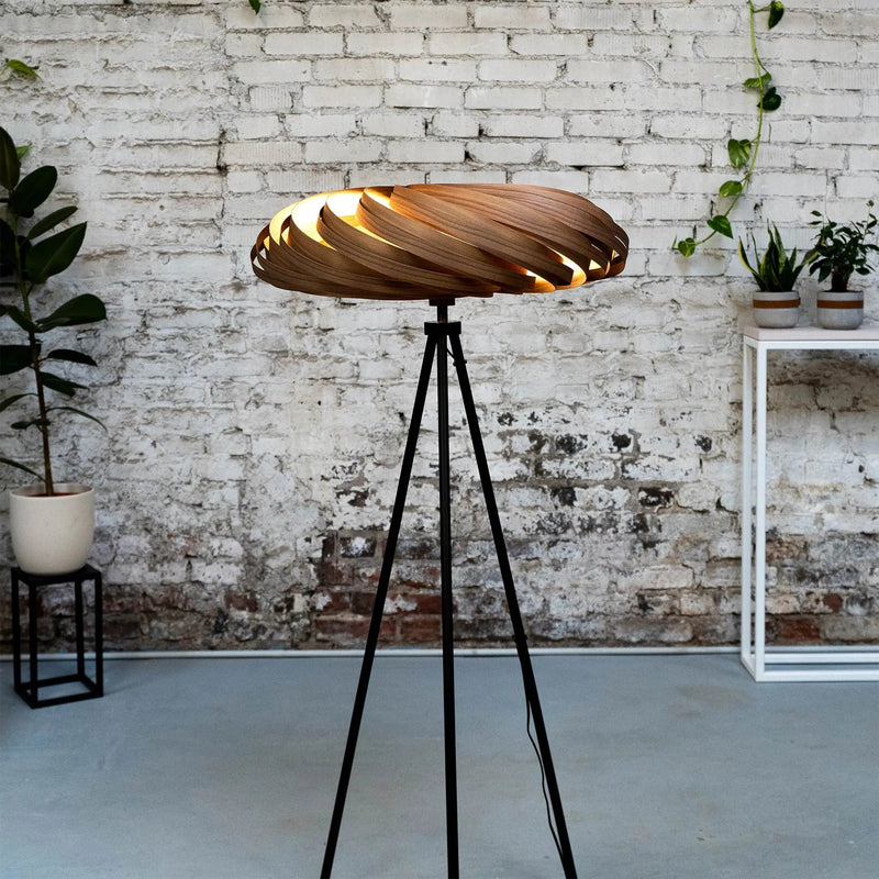 Veneria Floor Lamp Walnut Wood Handmade 50–70 cm — Gofurnit