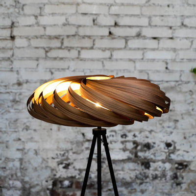 Veneria Floor Lamp Walnut Wood Handmade 50–70 cm