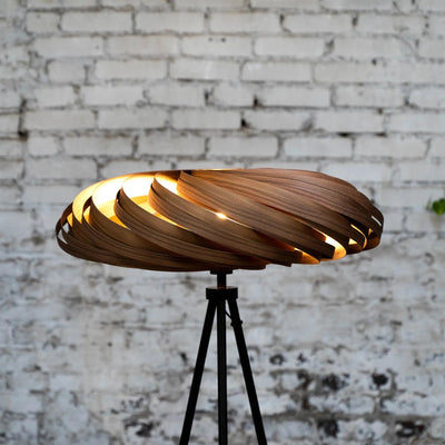 Veneria Floor Lamp Walnut Wood Handmade 50–70 cm