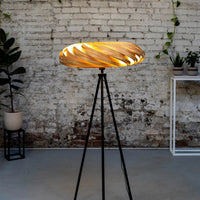 Floor lamp Veneria olive ash 70 cm wood slats tripod — Ansicht 1
