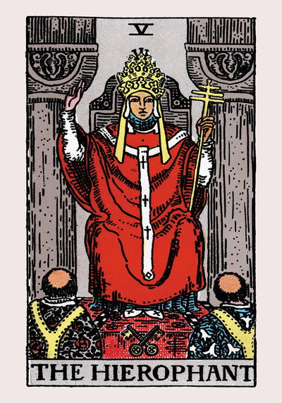 The Hierophant Tarot Art Poster – Kunstdruck von Patroa Studio
