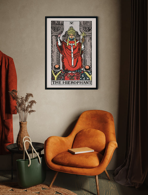 The Hierophant Tarot Art Poster – Kunstdruck von Patroa Studio