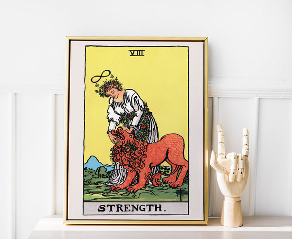 Strength Tarot Art Poster – Handgedruckt Berlin
