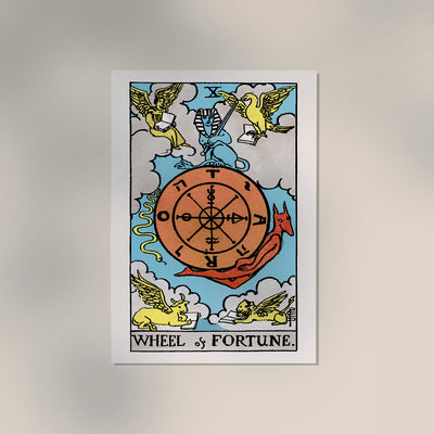 Wheel of Fortune Tarot Art Poster – Mystisches Kunstwerk