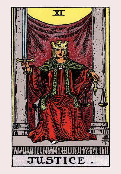 Justice Tarot Art Poster – Handgedruckt Berlin