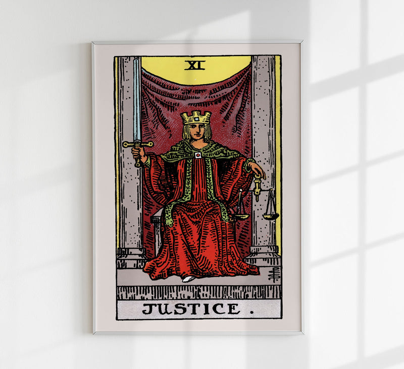 Justice Tarot Art Poster – Handgedruckt Berlin — Patroa Studio
