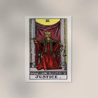 Justice Tarot Art Poster – Handgedruckt Berlin