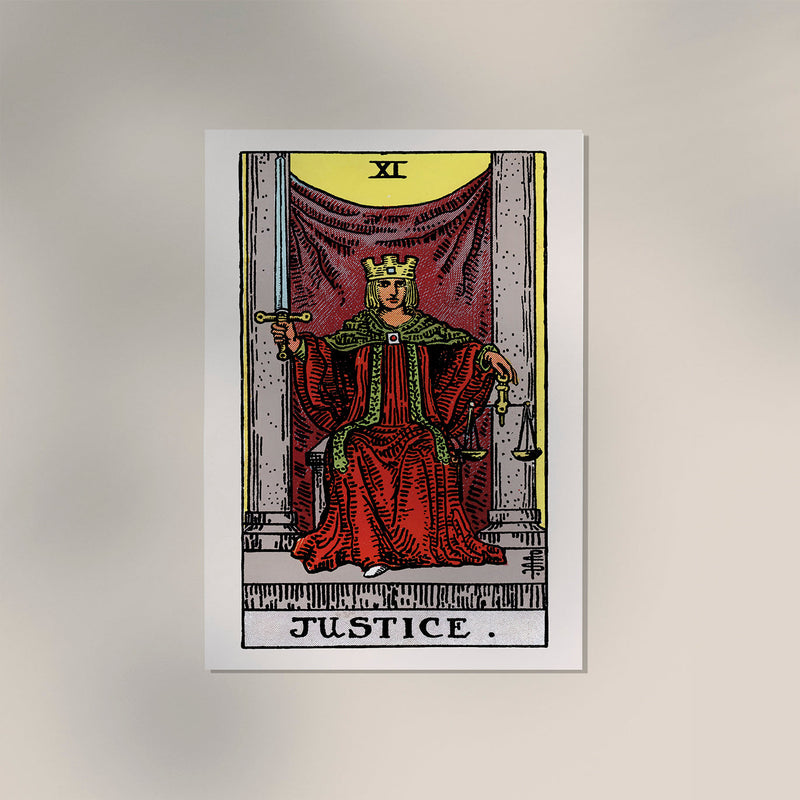 Justice Tarot Art Poster – Handgedruckt Berlin — Ansicht 3