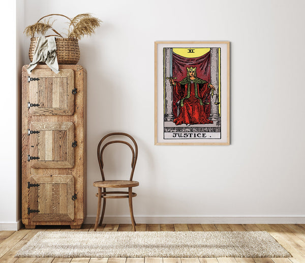 Justice Tarot Art Poster – Handgedruckt Berlin