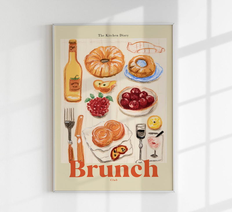 The Kitchen Diary: Brunch Club Poster – Fine Art Print Premiumqualität — Patroa Studio