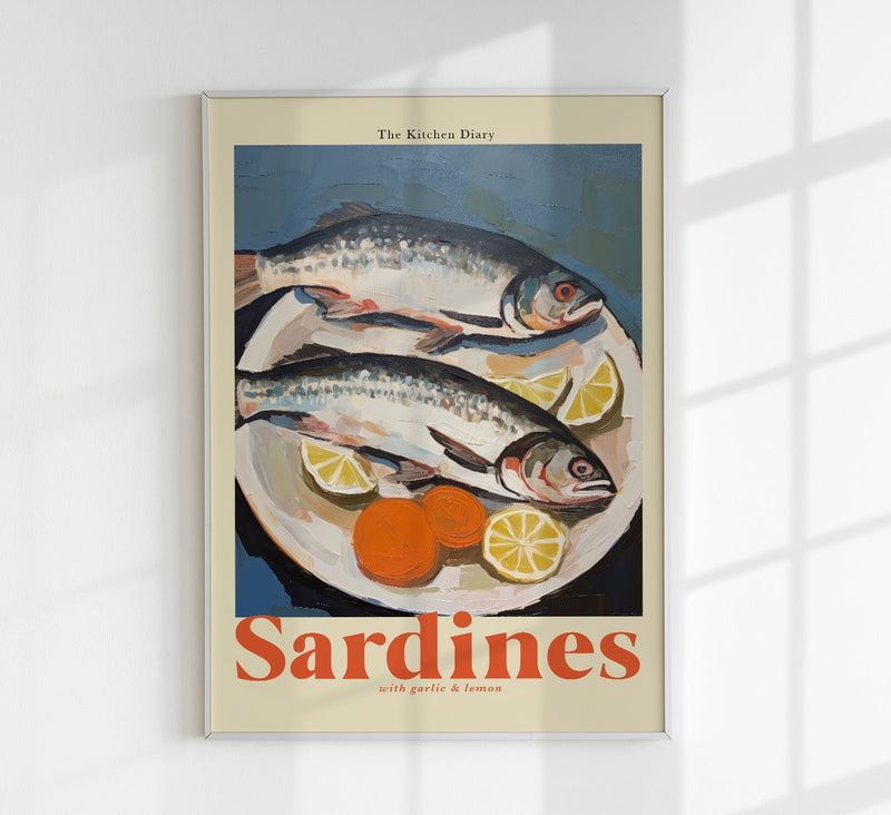 The Kitchen Diary: Sardines – Fine Art Poster | UV-beständig — Patroa Studio