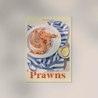 The Kitchen Diary: Grilled Garlic Prawns – Fine Art | UV-Resistant | Culinary Poster