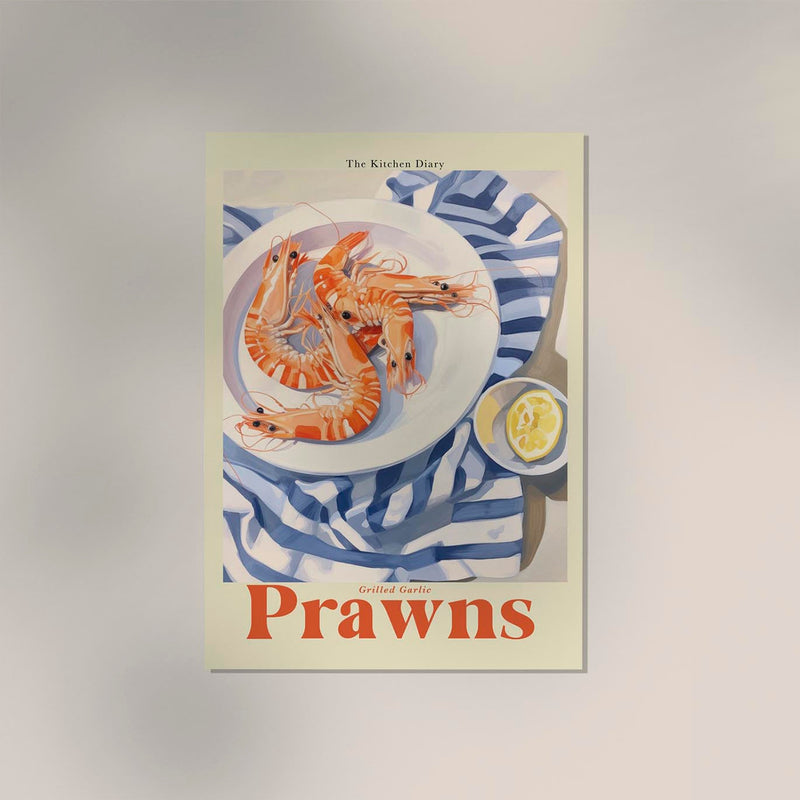 The Kitchen Diary: Grilled Garlic Prawns – Fine Art Poster UV-beständig — Ansicht 3