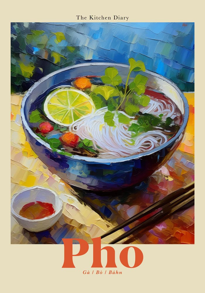 The Kitchen Diary: Pho – Fine Art Poster | UV-resistant | Culinary Wall Art — Ansicht 4
