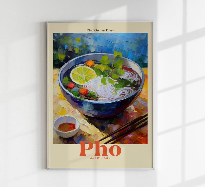 The Kitchen Diary: Pho – Fine Art Poster | UV-resistant | Culinary Wall Art — Patroa Studio