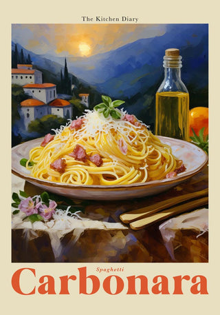 The Kitchen Diary: Carbonara – Fine Art Print | Modern Kitchen Art | Premiumqualität