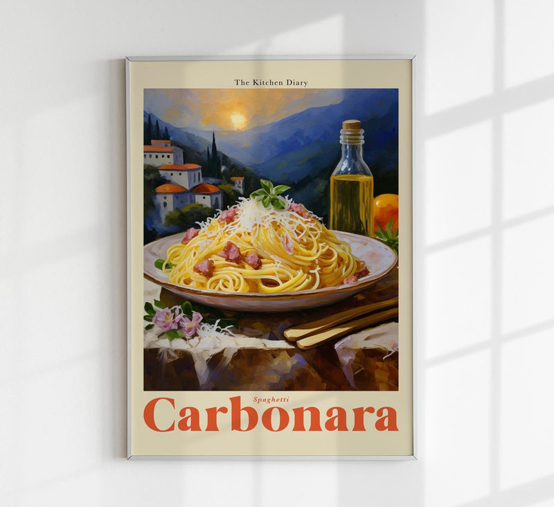 The Kitchen Diary: Carbonara – Fine Art Print | Modern Kitchen Art | Premiumqualität — Patroa Studio