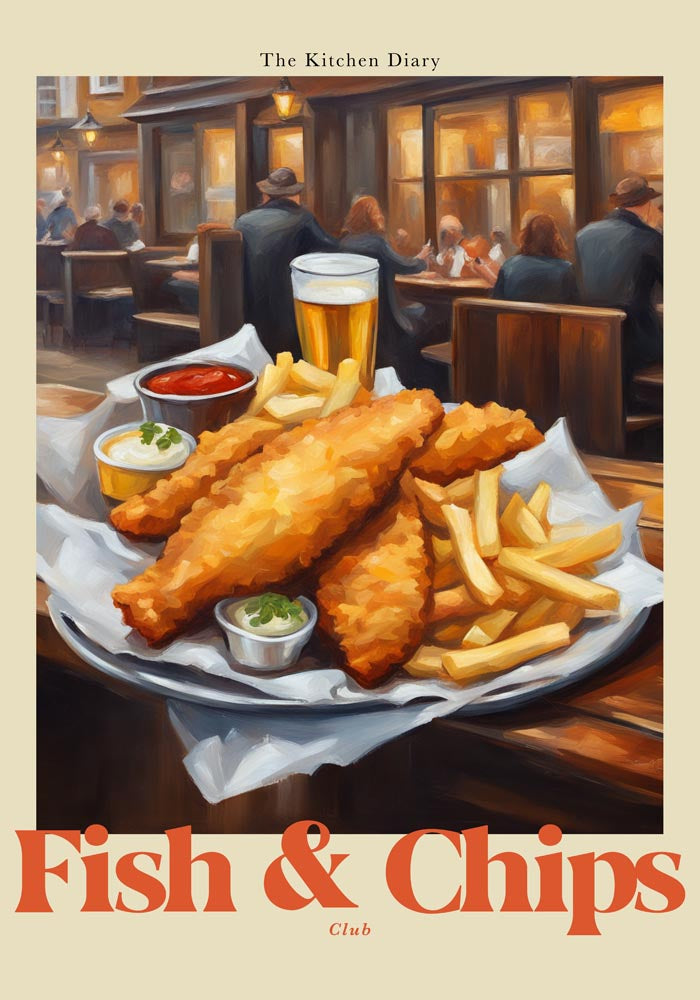 The Kitchen Diary: Fish and Chips 2 – Fine Art Poster UV-beständig — Ansicht 4