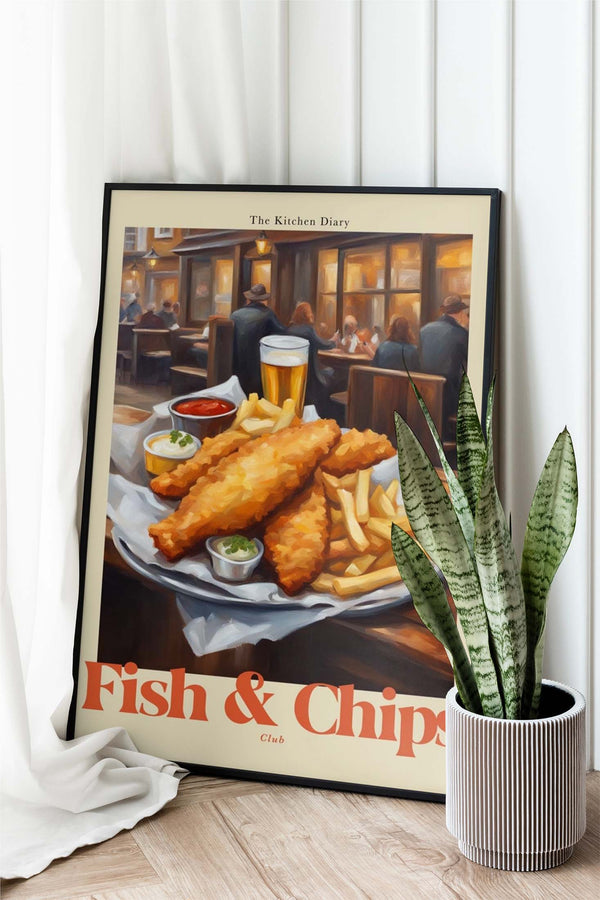 The Kitchen Diary: Fish and Chips 2 – Fine Art Poster UV-beständig