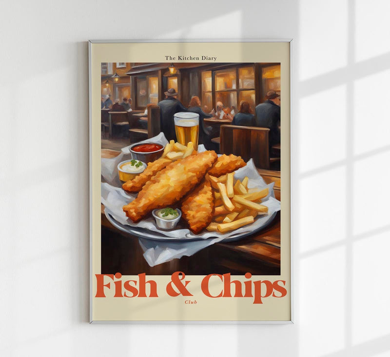 The Kitchen Diary: Fish and Chips 2 – Fine Art Poster UV-beständig — Patroa Studio