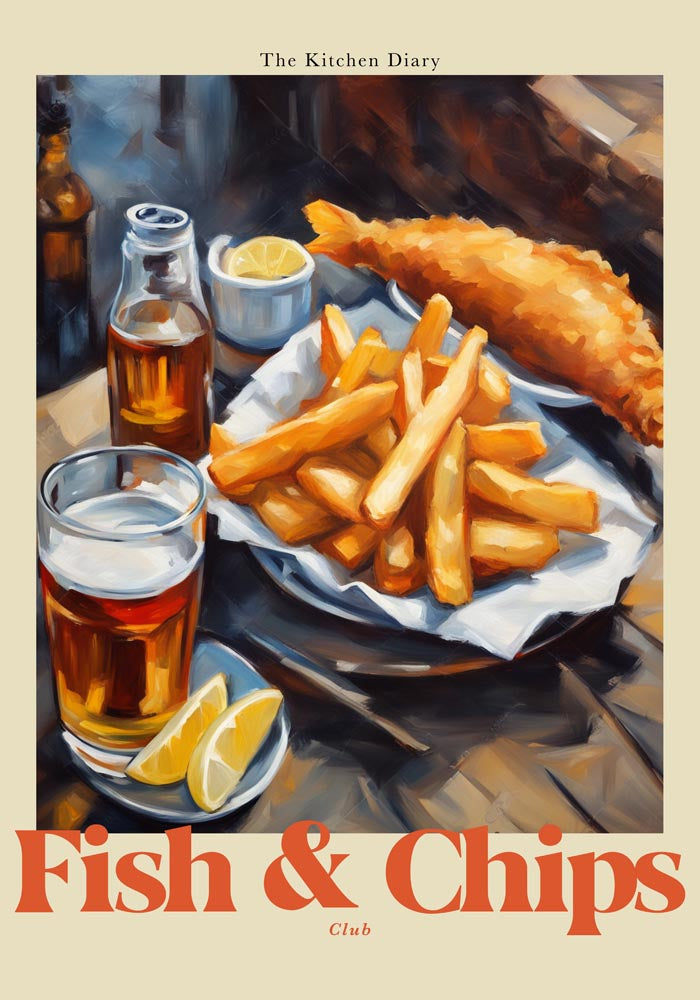 The Kitchen Diary: Fish and Chips Club – Fine Art Poster UV-beständig — Ansicht 4