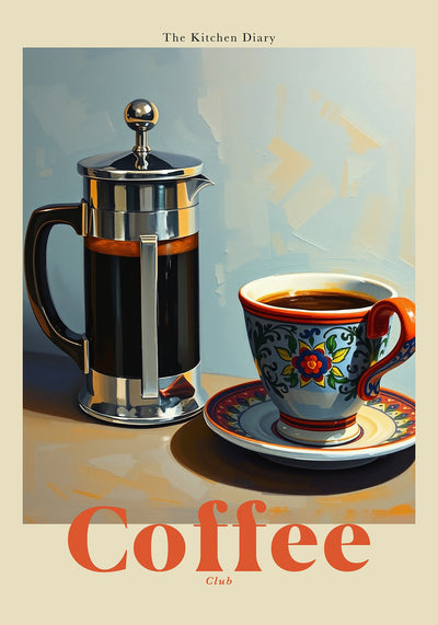 The Kitchen Diary: Coffee Club French Press – Fine Art Print Patroa Studio
