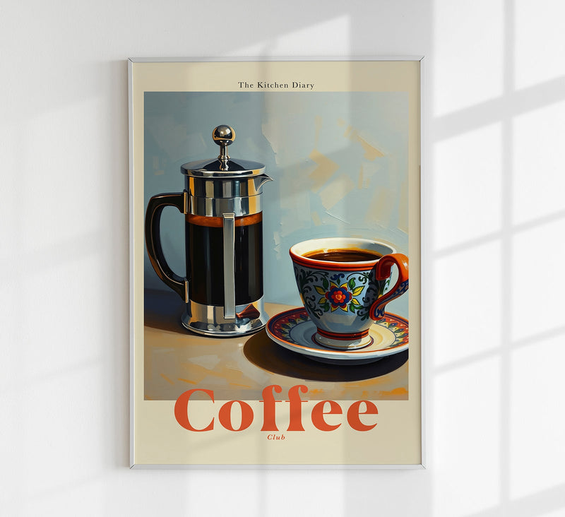 The Kitchen Diary: Coffee Club French Press – Fine Art Print Patroa Studio — Patroa Studio