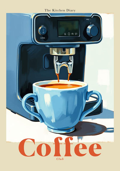 The Kitchen Diary: Coffee Club Blue – Fine Art Print Patroa Studio