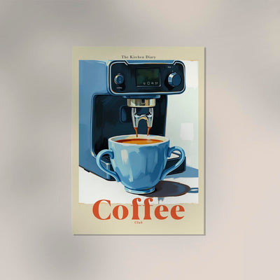 The Kitchen Diary: Coffee Club Blue – Fine Art Print Patroa Studio