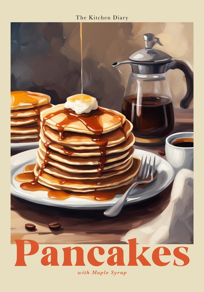 The Kitchen Diary: Pancakes with Maple Syrup – Fine Art Poster UV-beständig — Ansicht 4